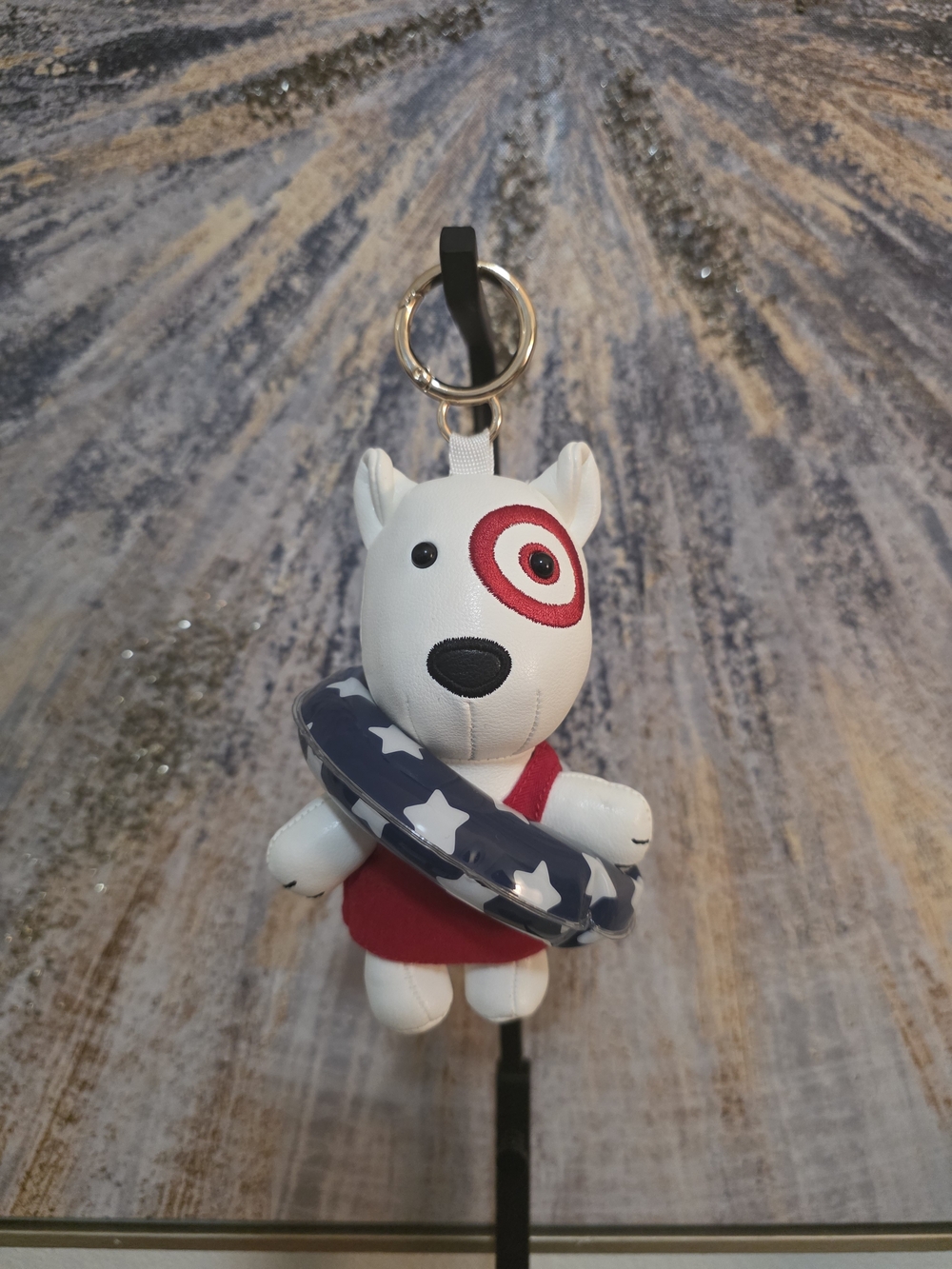 Target BULLSEYE Keychain with Red Accent and Navy Star Ring